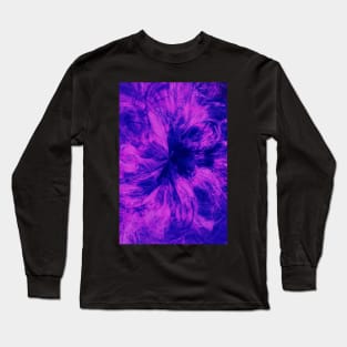 Blue and Pink Burst Splash Abstract Artwork Long Sleeve T-Shirt